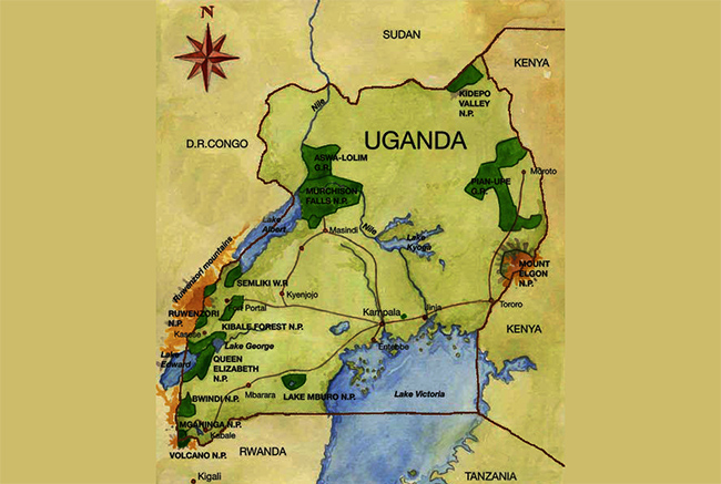 Carte Parc national de Bwindi